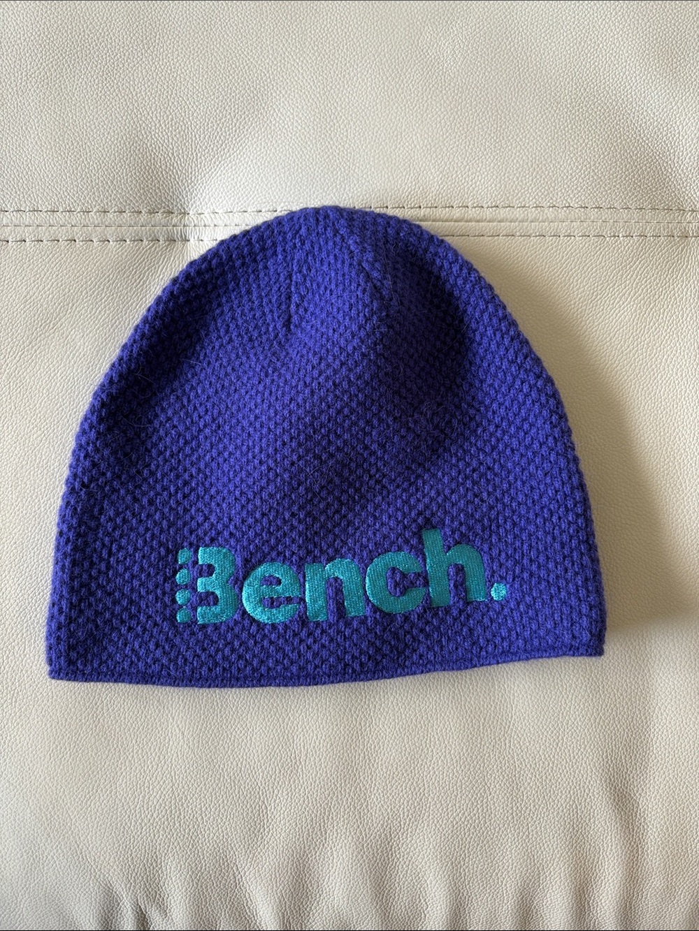 Bench Kids Purple Knit Beanie with Teal Logo